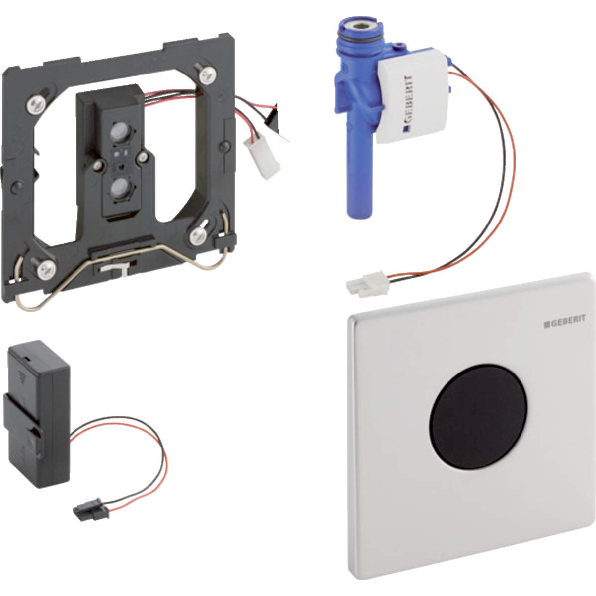 Geberit Urinalsteuerung mit elektronischer Spülauslösung, Batteriebetrieb, Abdeckplatte Mambo: gebürstet Geberit Urinalsteuerung mit elektronischer Spülauslösung, Batteriebetrieb, Abdeckplatte Mambo: gebürstet