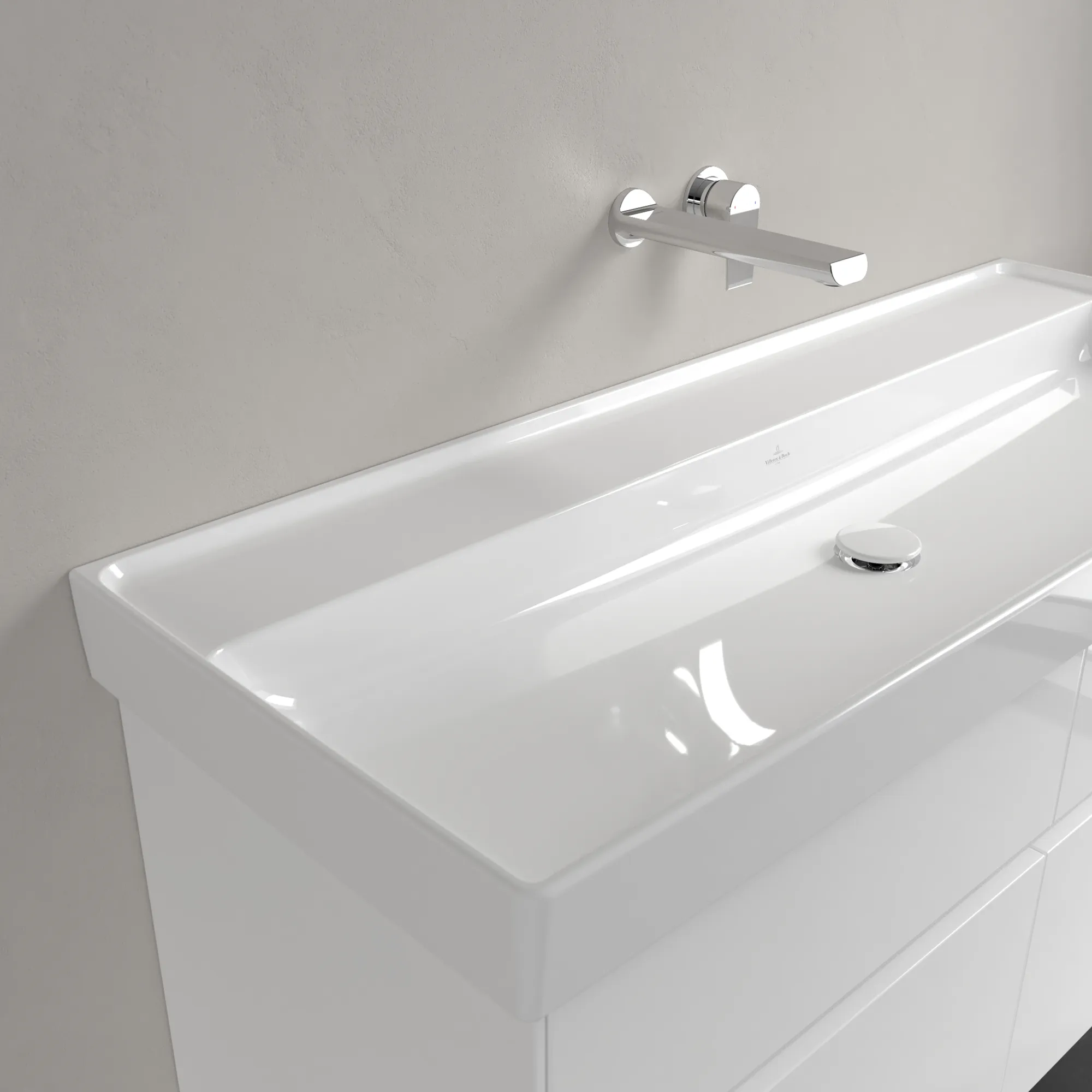Villeroy & Boch Schrankwaschtisch aus TitanCeram „Collaro“ 1200 × 470 × 160 mm, ohne Hahnlochbohrung in Weiß Alpin Villeroy & Boch Schrankwaschtisch aus TitanCeram „Collaro“ 1200 × 470 × 160 mm, ohne Hahnlochbohrung in Weiß Alpin