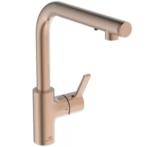 Küchenarmatur iMX Gusto Ausladung 232mm L-Auslauf mit Seife Brushed Gold Küchenarmatur iMX Gusto Ausladung 232mm L-Auslauf mit Seife Brushed Gold