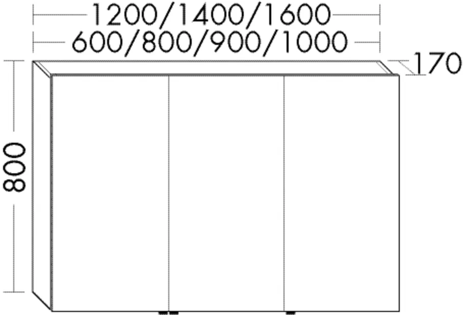 Spiegelschrank Sys30 von burgbad - Anthrazitgrau, 800 mm hoch, 600 mm breit, 170 mm tief, Wandeinbau, LED-Beleuchtung 4000 K