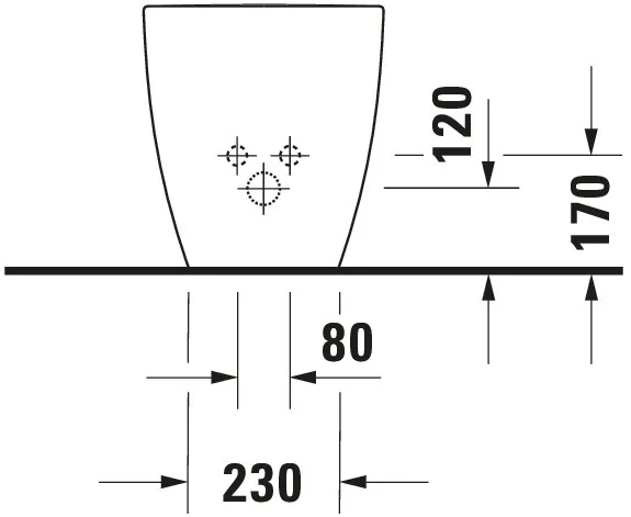 Duravit Stand-Bidet back to wall „Happy D.2“, Befestigung sichtbar 36,5 × 57 × 40 cm Duravit Stand-Bidet back to wall „Happy D.2“, Befestigung sichtbar 36,5 × 57 × 40 cm