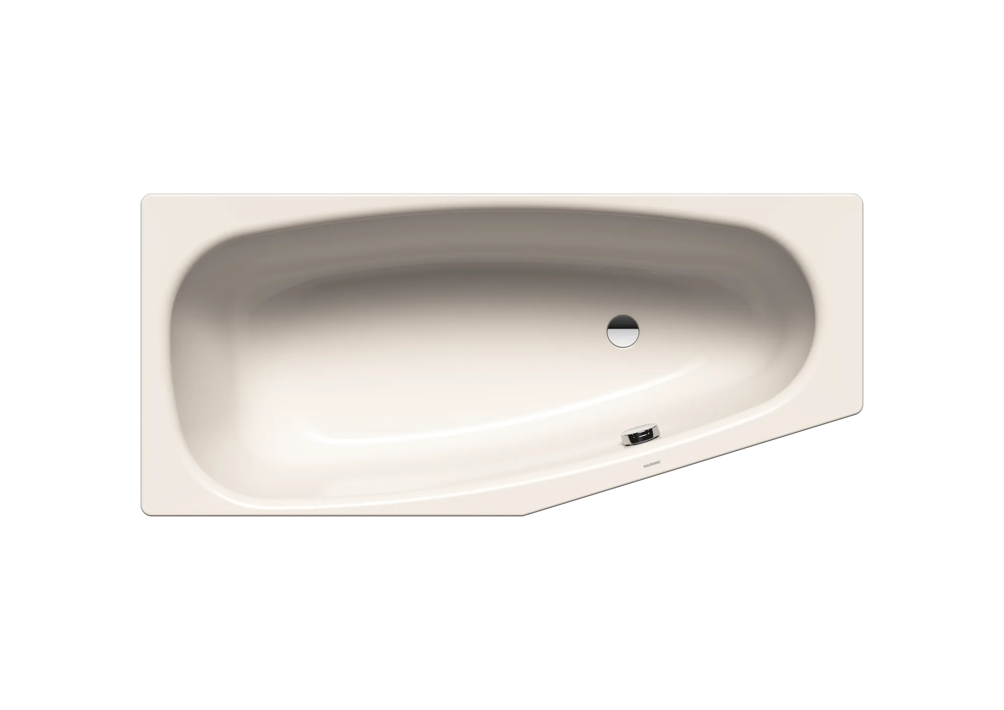Kaldewei Badewanne „Mini“ trapez fünfeck 157 × 70 cm, ohne Grifflochbohrungen, rechts in pergamon