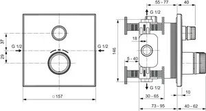 Zweihand-Duscharmatur „CerathermNavigo“ in Chrom