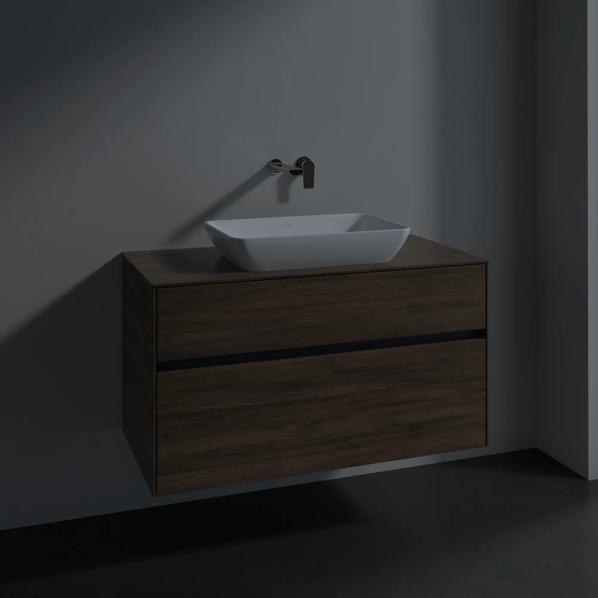 Villeroy & Boch Waschbeckenunterschrank Collaro C10900, Arizona Oak, 1000x548x500 mm, 2 Auszüge mit SoftClosing, mittiges Waschbecken