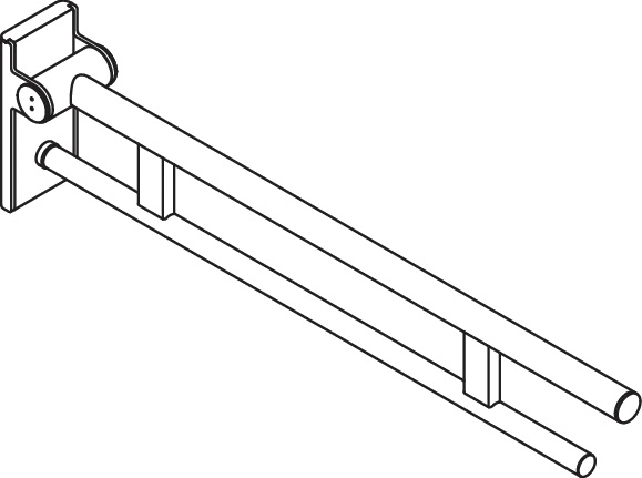 Mobiler Stützklappgriff Duo, Design A des Systems 900, Edelstahl, PVD, Ausladung 750 mm, in Farbe CK (messing glänzend) Mobiler Stützklappgriff Duo, Design A des Systems 900, Edelstahl, PVD, Ausladung 750 mm, in Farbe CK (messing glänzend)