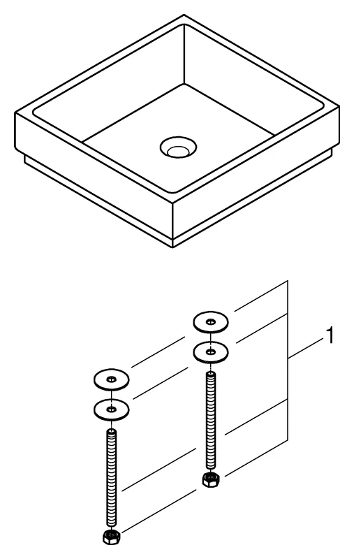 Aufsatzschale Cube Keramik 39481_H, 500 x 470 mm, ohne Hahnloch, ohne Überlauf, PureGuard Hygieneoberfläche, aus Sanitärkeramik, alpinweiß