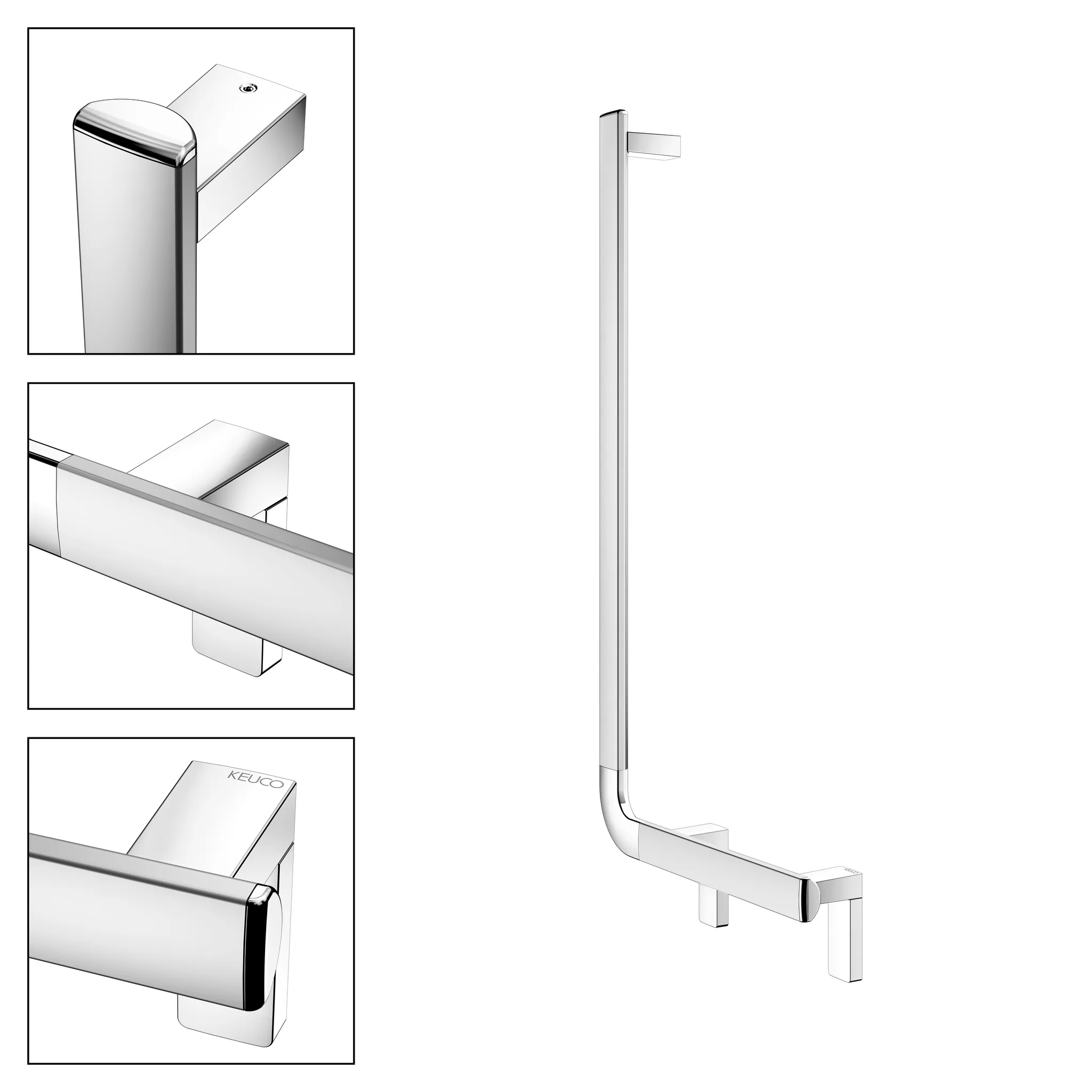 KEUCO AXESS Winkelgriff 90 Grad links 400⁄800 mm silber-eloxiert