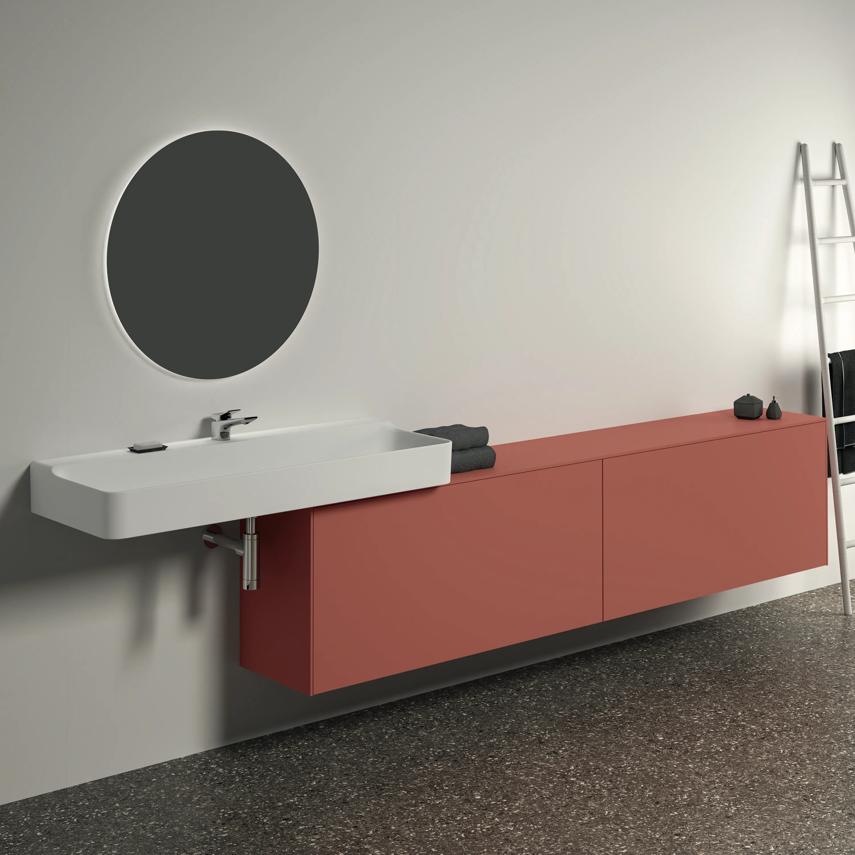 Ideal Standard Waschtischunterschrank „Conca“ 238,7 × 55 × 37,3 cm Sunset matt lackiert