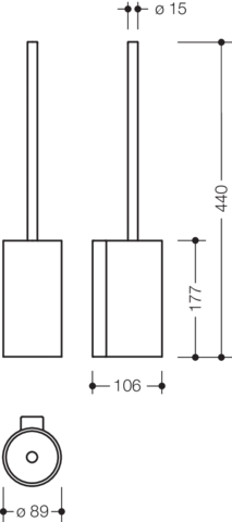 HEWI Toilettenbürstengarnitur „System 162“ 8,9 × 44 cm