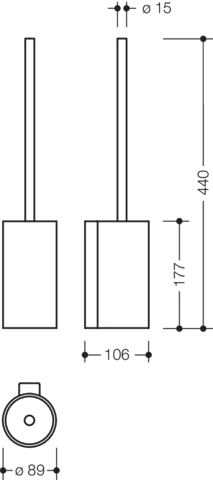 HEWI Toilettenbürstengarnitur „System 162“ in Schwarz tiefmatt, Befestigung verdeckt HEWI Toilettenbürstengarnitur „System 162“ in Schwarz tiefmatt, Befestigung verdeckt
