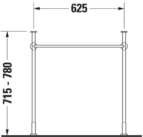 Duravit Metallkonsole Vero, Chrom Poliert, höhenverstellbar, 425x625x715-780 mm Duravit Metallkonsole Vero, Chrom Poliert, höhenverstellbar, 425x625x715-780 mm