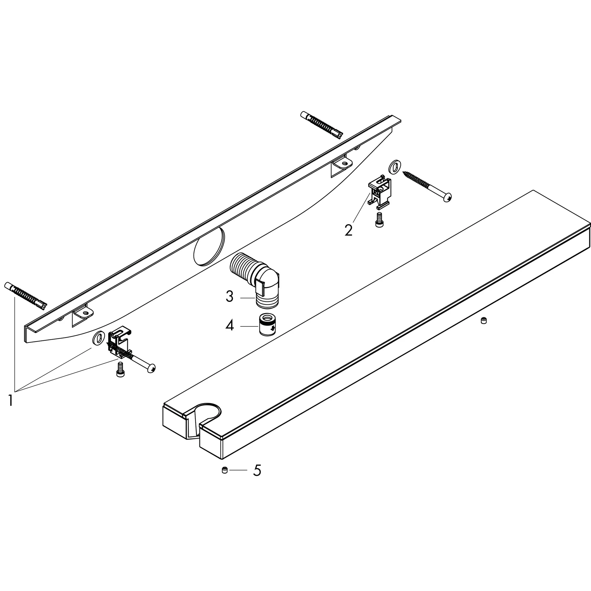 Hansgrohe Rainfinity Wandanschluss Porter 500, Mattweiß Hansgrohe Rainfinity Wandanschluss Porter 500, Mattweiß