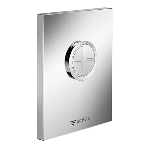 WC-Betätigungsplatte EDITION Eco, Vandalengeschützte Ausführung, Design-Betätigungsplatte, Betätigungstasten für Spar- und Hauptspülung, 4,5 - 9,0 l, B 120 mm x H 150 mm x T 12 mm, Frontplatte Edelstahl gebürstet