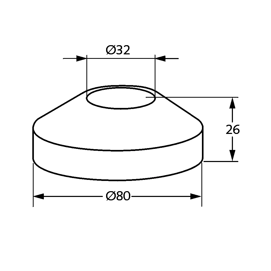 Kludi BAD SIFONE Waschtisch-Ablauf, Kludi Sifonrosette 32 x 80 x 26mm chrom