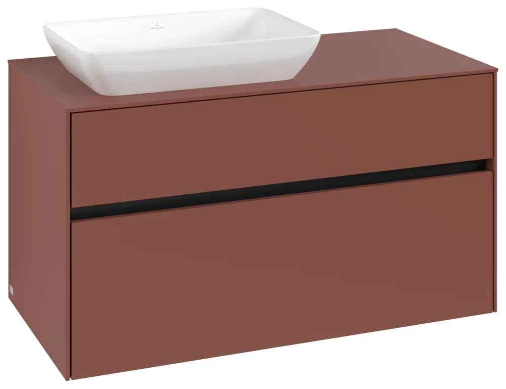 Villeroy & Boch Waschbeckenunterschrank Collaro C11000, eckig, Wine Red, 1000x548x500 mm, mit Absenkautomatik (SoftClosing), 2 Auszüge Villeroy & Boch Waschbeckenunterschrank Collaro C11000, eckig, Wine Red, 1000x548x500 mm, mit Absenkautomatik (SoftClosing), 2 Auszüge