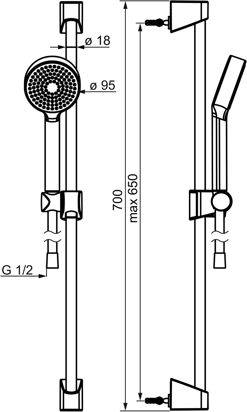 HansaBASICJET Wandstangen-Brausenset Hansabasicjet 2017 Chrom 1-strahlig HansaBASICJET Wandstangen-Brausenset Hansabasicjet 2017 Chrom 1-strahlig