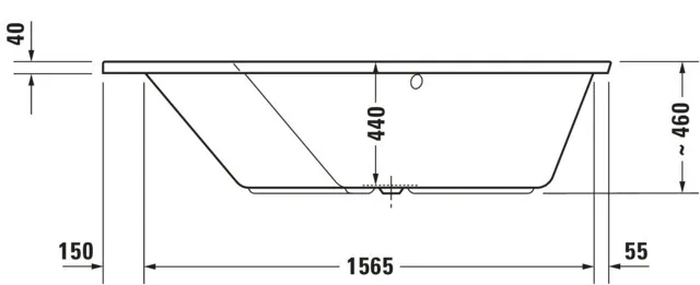 Duravit Badewanne „Paiova 5“ fünfeck 177 × 130 cm, links