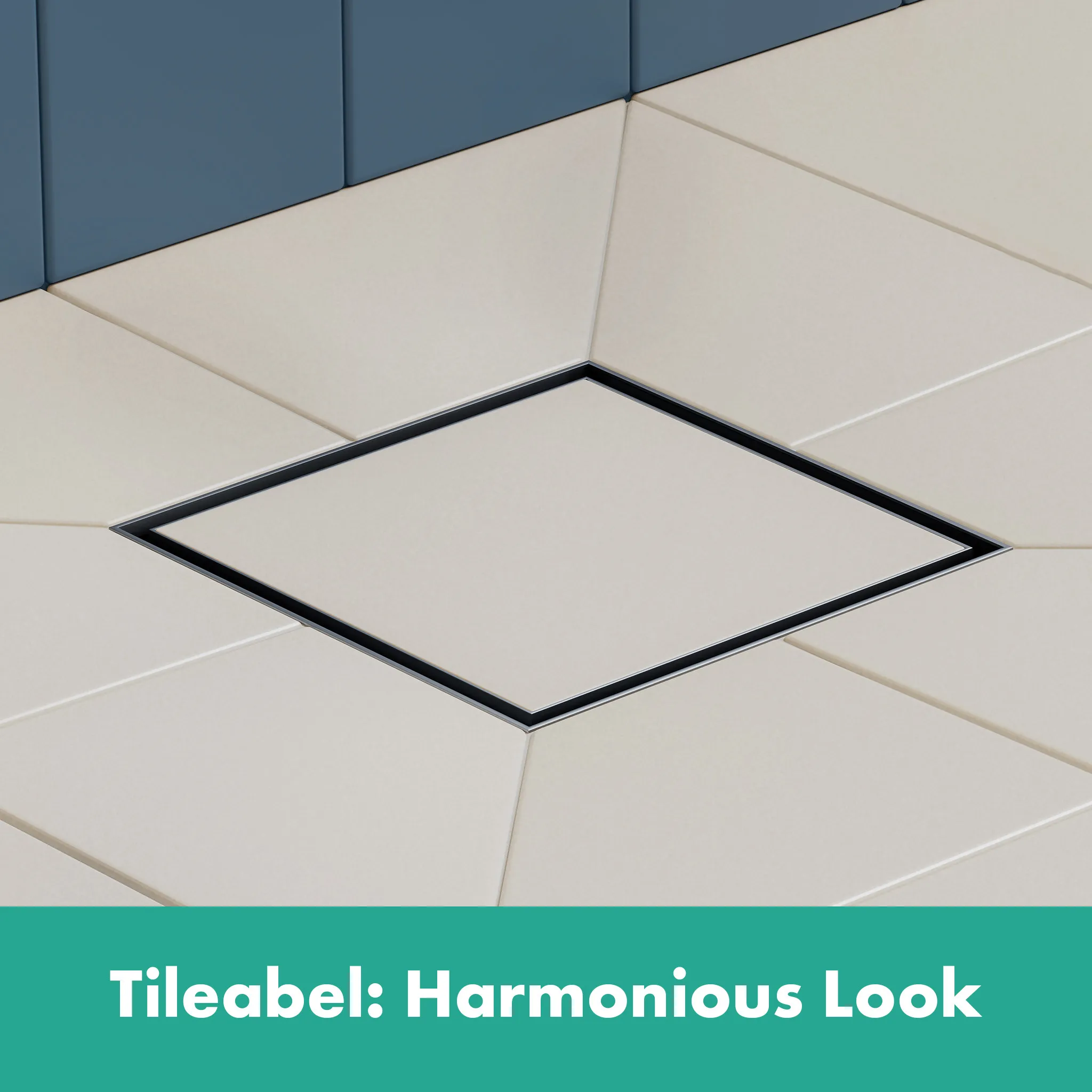 Hansgrohe RainDrain Brilliance Komplettset Punktablauf 100⁄100 rückseitig befliesbar, Edelstahl gebürstet