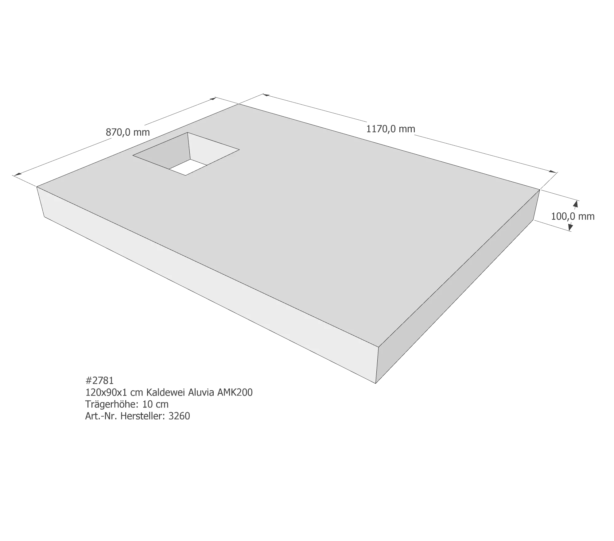 Duschwannenträger passend für Kaldewei 120 × 90 cm Duschwannenträger passend für Kaldewei 120 × 90 cm
