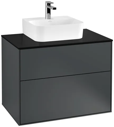 Villeroy & Boch Waschtischunterschrank „Finion“ für Schrankwaschtisch 80 × 60,3 × 50,1 cm 2 Schubladen, für Waschtischposition mittig