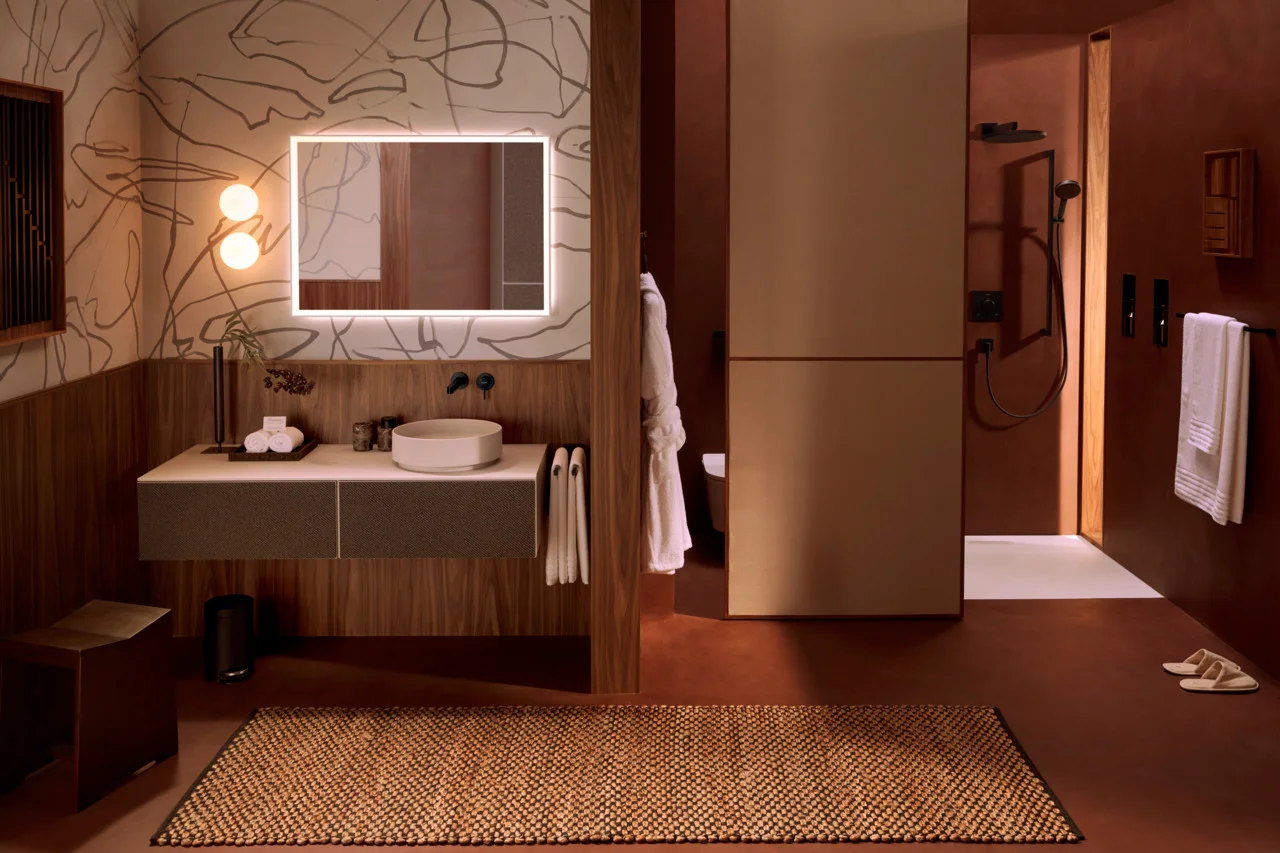 Hansgrohe Finoris Einhebel-Waschtischmischer Unterputz, mattschwarz, Ausladung 228 mm, Laminarstrahl, Keramikmischsystem