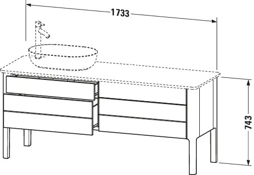 Duravit Waschtischunterschrank bodenstehend „Luv“ 173,3 × 74,3 × 57 cm