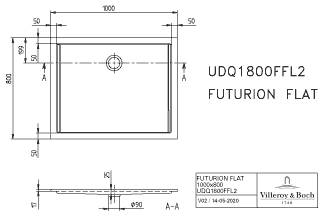 Duschwanne „Futurion Flat“ 100 × 80 cm 