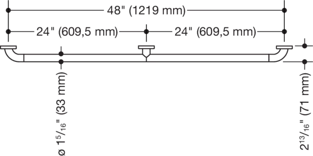 Haltegr.m.3. Stütze (USA), S. 801, Achsmaß 48 inch reinweiß