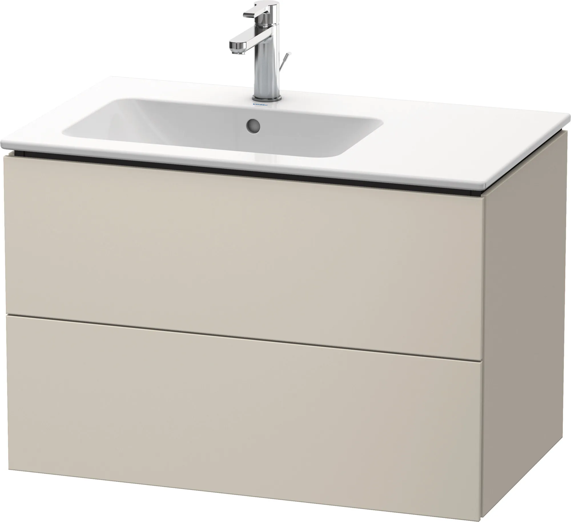 Duravit Waschtischunterschrank wandhängend „L-Cube“ 82 × 55 × 48,1 cm Taupe Supermatt