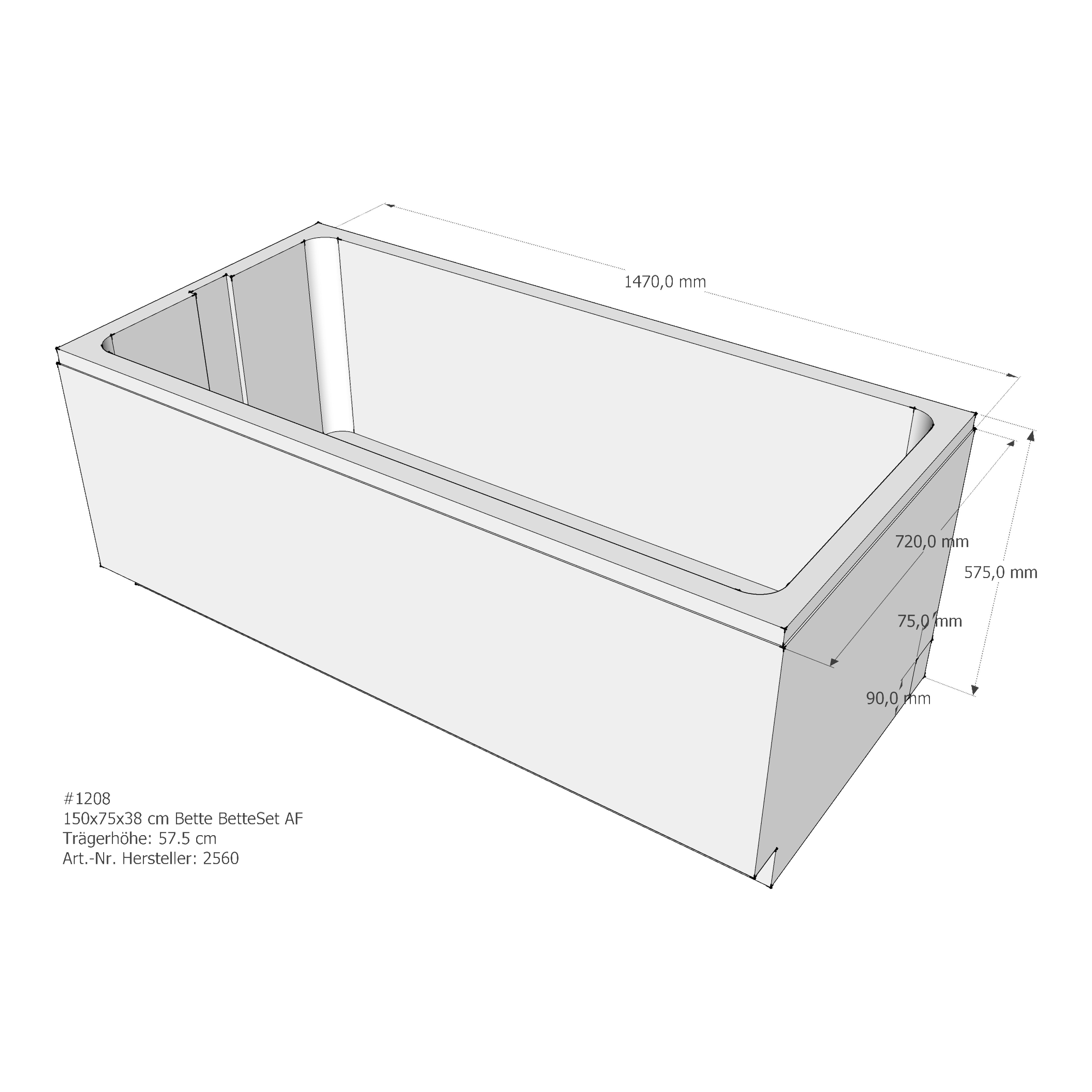Badewannenträger für Bette Set 150 × 75 × 38 cm Breite: 75 cm / Länge: 150 cm Badewannenträger für Bette Set 150 × 75 × 38 cm Breite: 75 cm / Länge: 150 cm