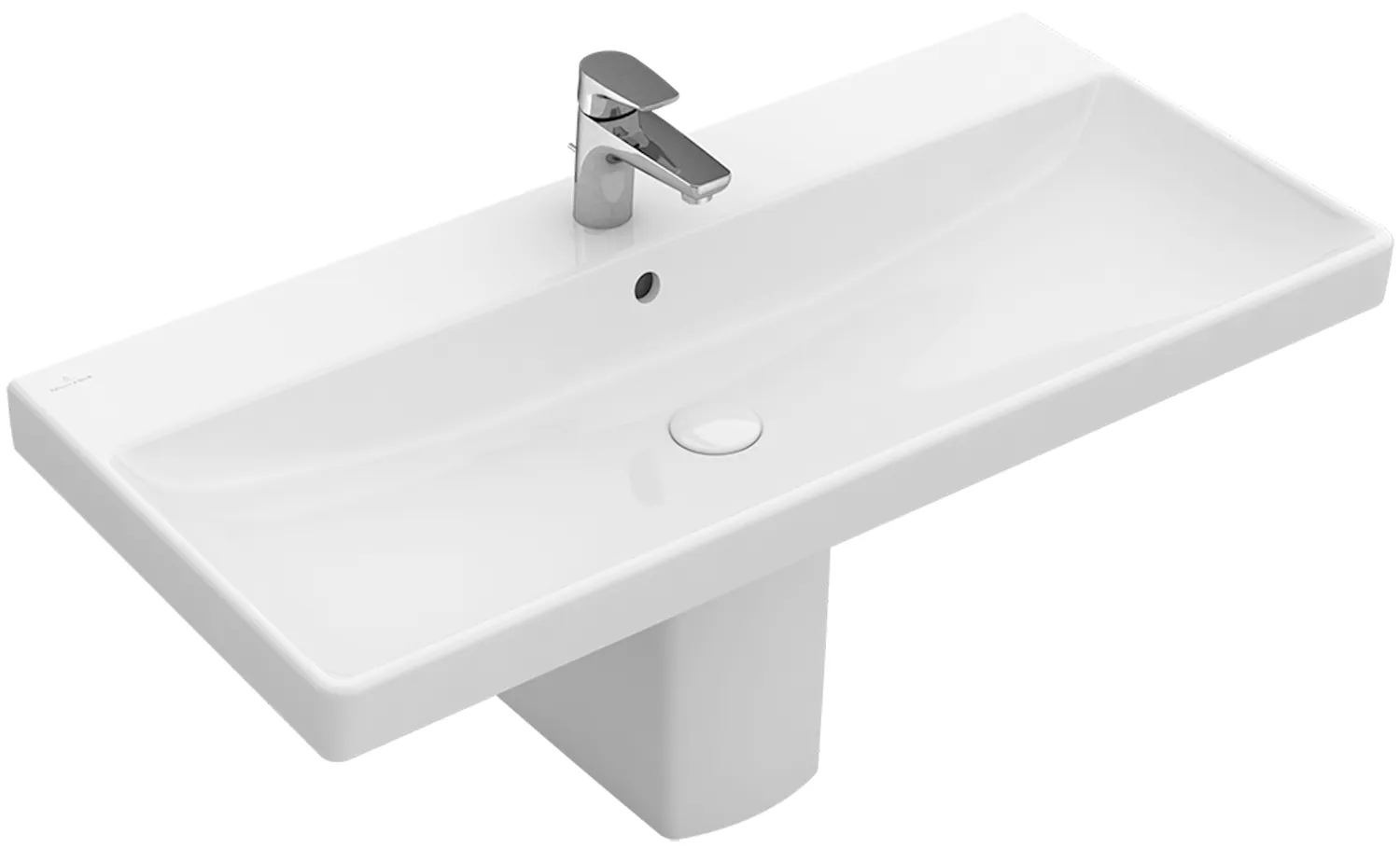 Villeroy & Boch Wandwaschtisch „Avento“ 800 × 470 × 165 mm, für Becken mittig, Hahnlochposition mittig, mit Hahnlochbohrung in Weiß Alpin Villeroy & Boch Wandwaschtisch „Avento“ 800 × 470 × 165 mm, für Becken mittig, Hahnlochposition mittig, mit Hahnlochbohrung in Weiß Alpin