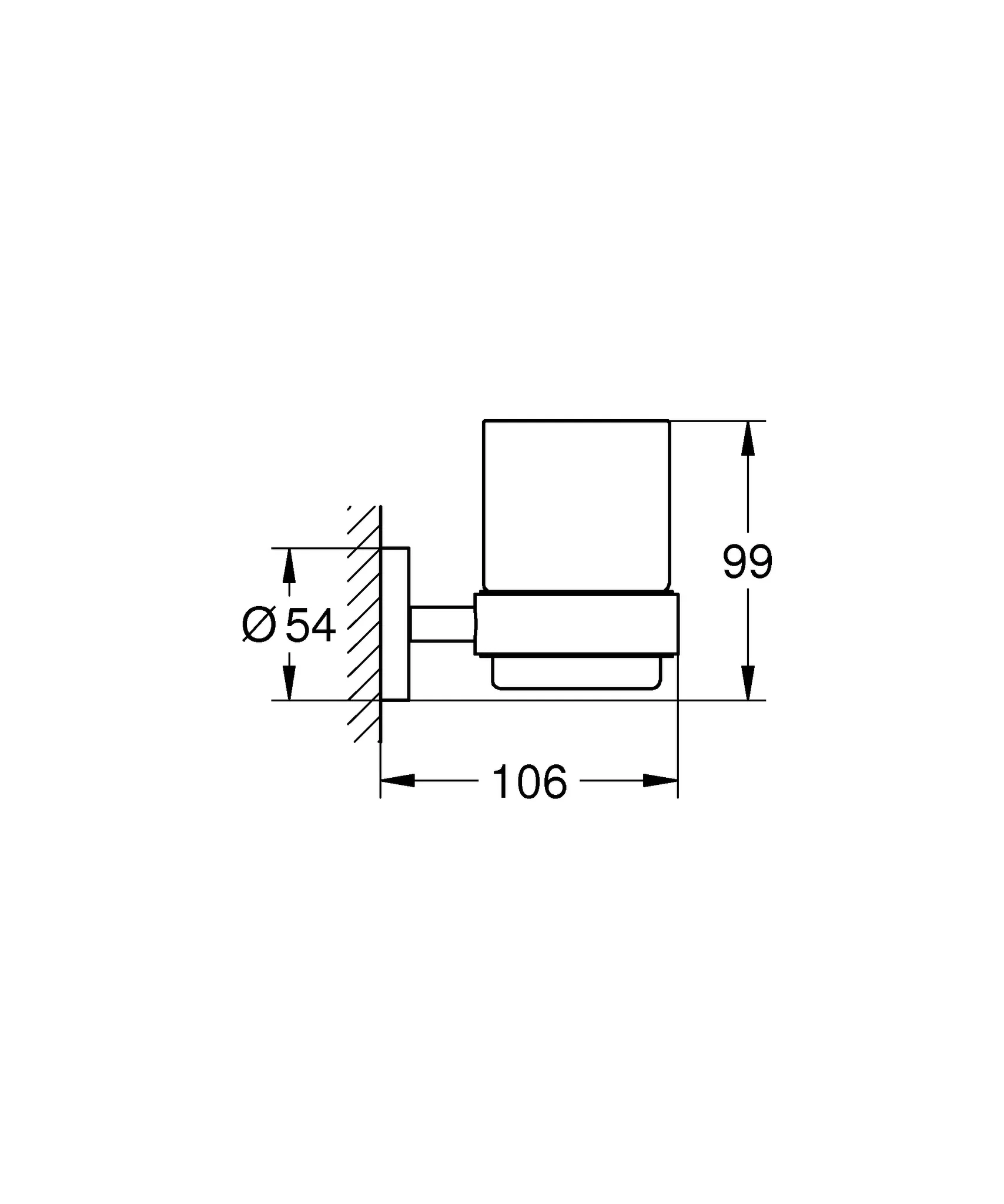 Glas Essentials 40447_1, mit Halter, chrom Glas Essentials 40447_1, mit Halter, chrom