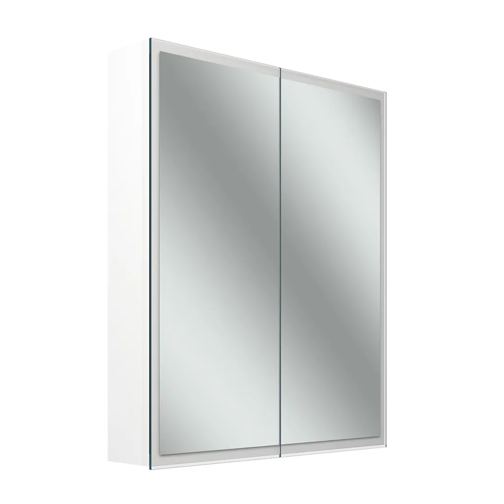 Schneider Spiegelschrank GLO1 60/2/D2W/L - Weißer Aluminiumkorpus mit LED-Beleuchtung (613 x 736 x 136 mm) Schneider Spiegelschrank GLO1 60/2/D2W/L - Weißer Aluminiumkorpus mit LED-Beleuchtung (613 x 736 x 136 mm)
