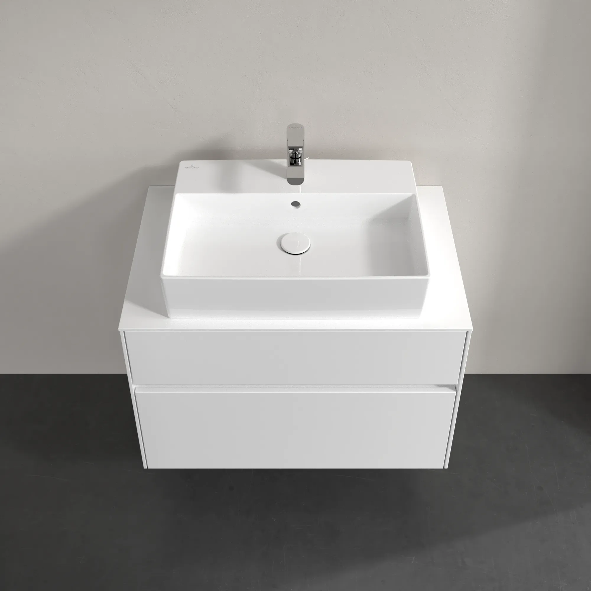 Villeroy & Boch Waschtischunterschrank „Collaro“ 800 × 548 × 500 mm Glossy White, mit Beleuchtung, für Becken mittig Villeroy & Boch Waschtischunterschrank „Collaro“ 800 × 548 × 500 mm Glossy White, mit Beleuchtung, für Becken mittig