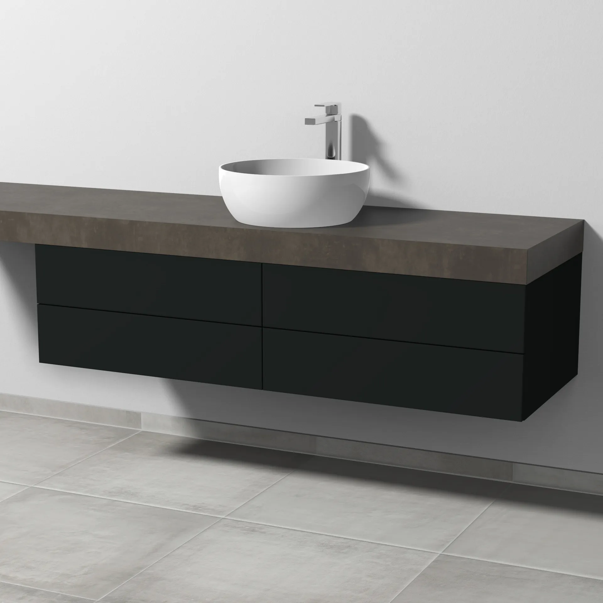 Sanipa Waschtischunterschrank „2morrow“ 1400 × 340 × 520 mm in Vulkan (matt)