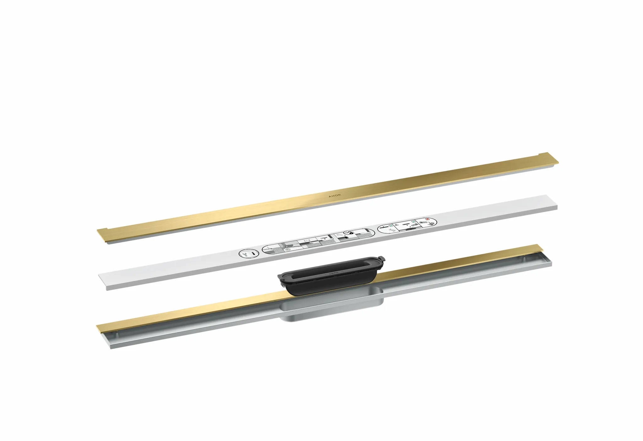 Hansgrohe AXOR Drain Fertigset Duschrinne 900 Wandmontage Brushed Brass Hansgrohe AXOR Drain Fertigset Duschrinne 900 Wandmontage Brushed Brass