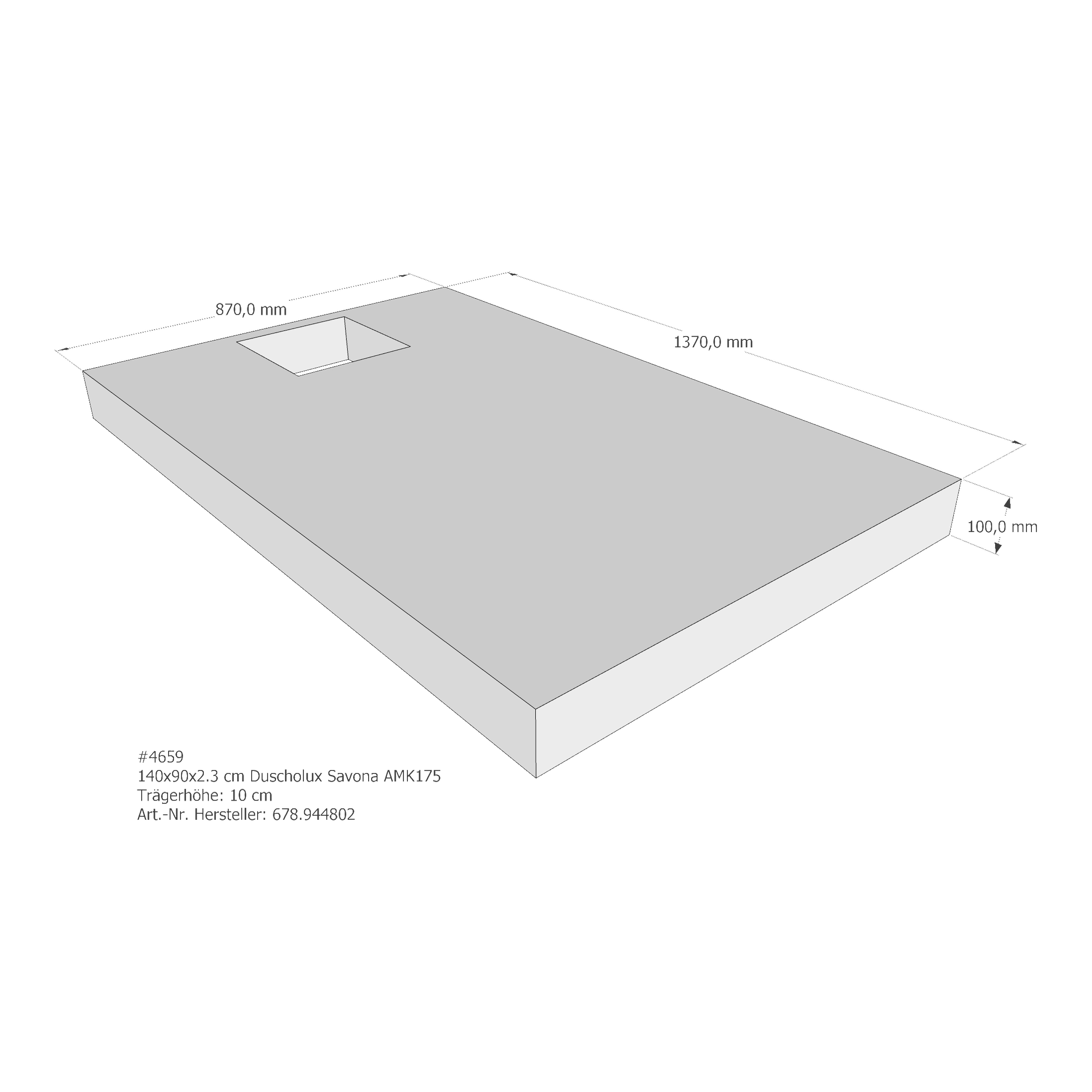 Duschwannenträger für Duscholux Savona 140 × 90 × 2,3 cm Duschwannenträger für Duscholux Savona 140 × 90 × 2,3 cm