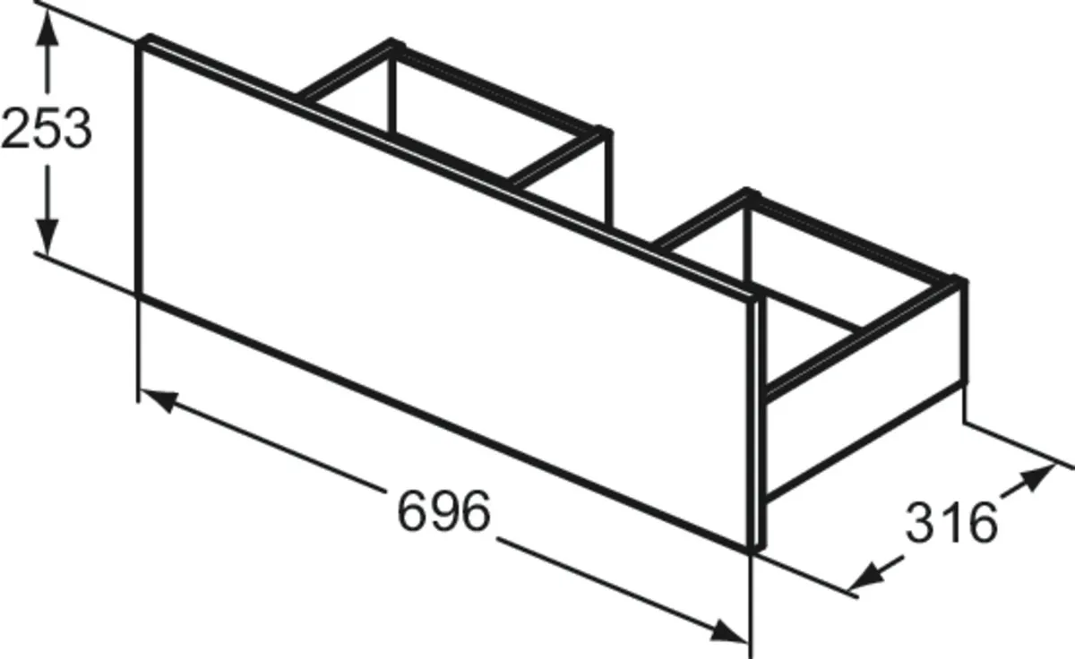 Ideal Standard Eurovit+ Schublade 70 cm Nussbaum geflammt Ideal Standard Eurovit+ Schublade 70 cm Nussbaum geflammt