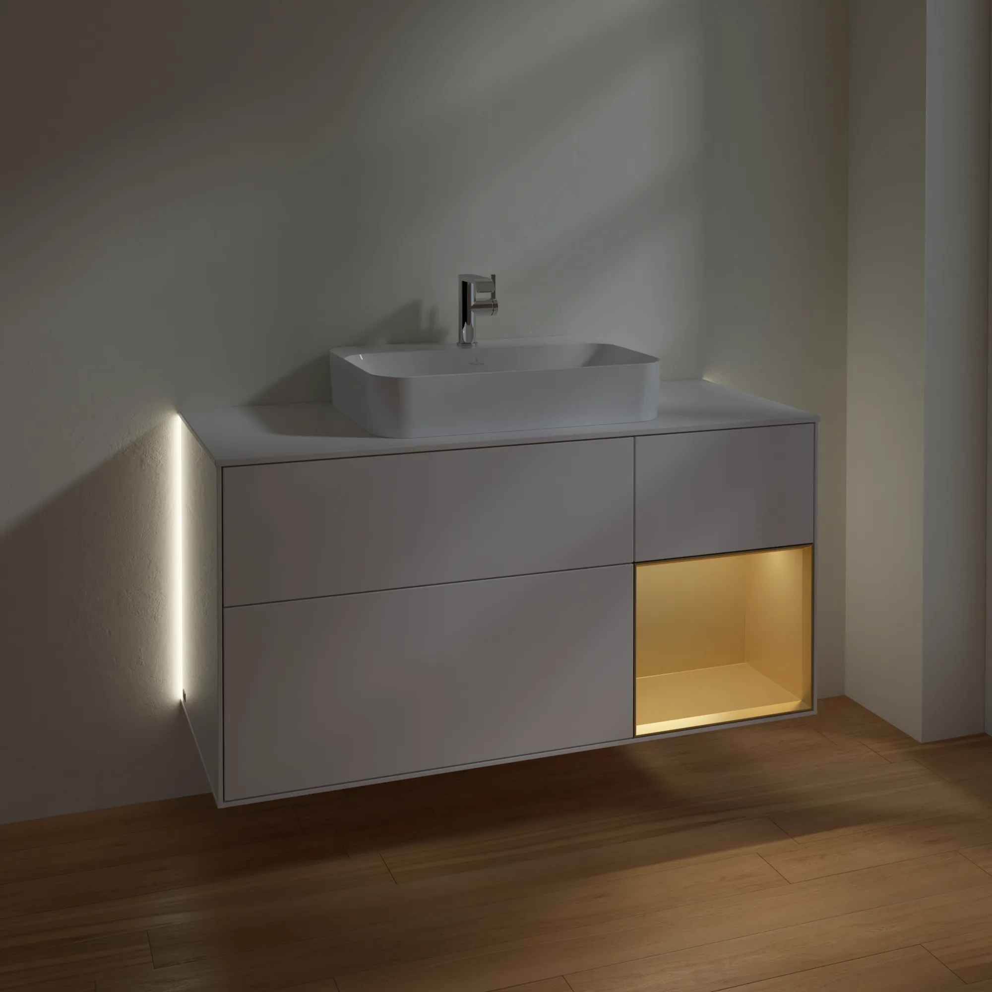 Villeroy & Boch Waschtischunterschrank „Finion“ für Schrankwaschtisch 1200 × 603 × 501 mm Glossy White Lacquer, für Becken mittig Villeroy & Boch Waschtischunterschrank „Finion“ für Schrankwaschtisch 1200 × 603 × 501 mm Glossy White Lacquer, für Becken mittig