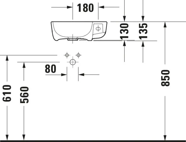 Wandwaschtisch „ME by Starck“, ohne Überlauf, Hahnlochposition rechts in Weiß Seidenmatt Wandwaschtisch „ME by Starck“, ohne Überlauf, Hahnlochposition rechts in Weiß Seidenmatt