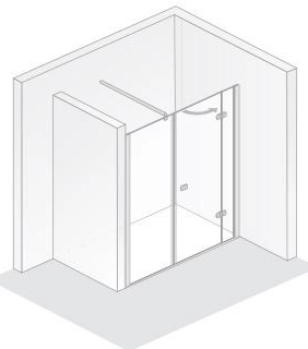 HSK teilgerahmte Duschtür 3-teilig „Premium Softcube“ Raumnische Glas Grau, Profile Chromoptik (Alu Hochglanz poliert) HSK teilgerahmte Duschtür 3-teilig „Premium Softcube“ Raumnische Glas Grau, Profile Chromoptik (Alu Hochglanz poliert)