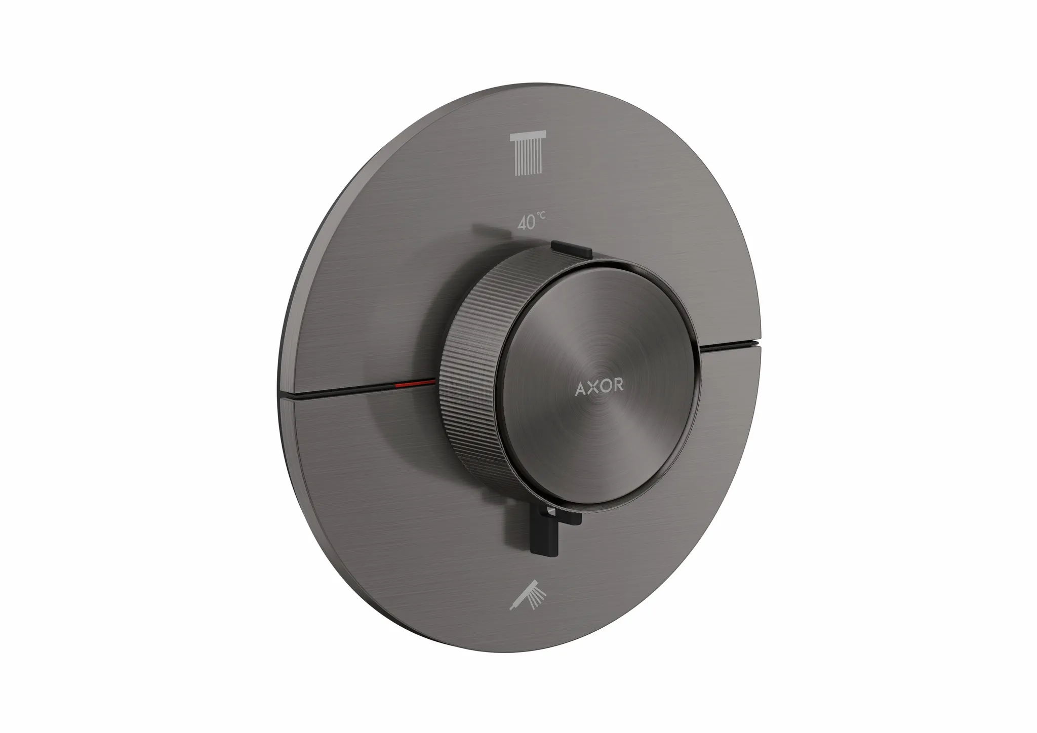 Hansgrohe AXOR ShowerSelect ID Thermostat Unterputz rund BBC, Brushed Black Chrome, 2 Verbraucher, flache Rosette, einfache Installation