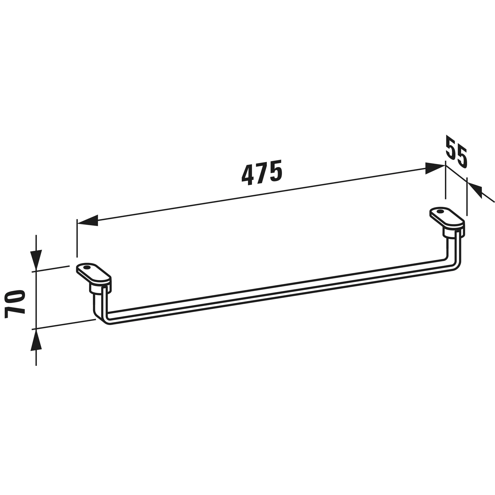 Laufen Handtuchhalter „LANI“ 475 mm in Edelstahl gebürstet Laufen Handtuchhalter „LANI“ 475 mm in Edelstahl gebürstet