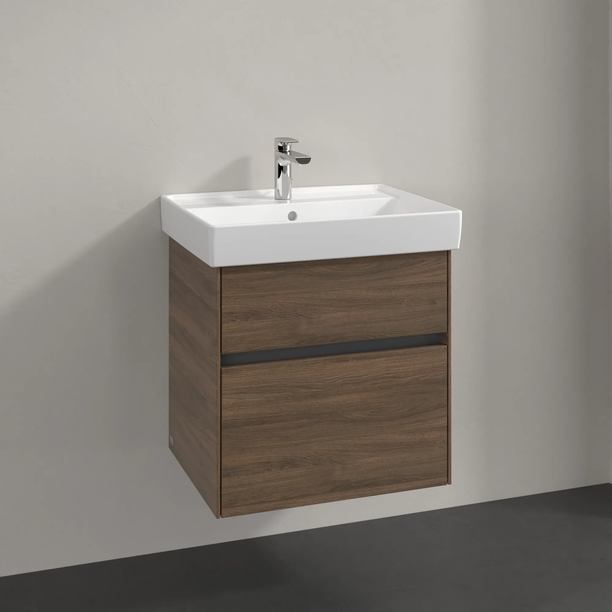Villeroy & Boch Waschbeckenunterschrank Collaro C00800 Arizona Oak, 554x546x444 mm, mit SoftClosing, 1 Waschbecken, 2 Auszüge