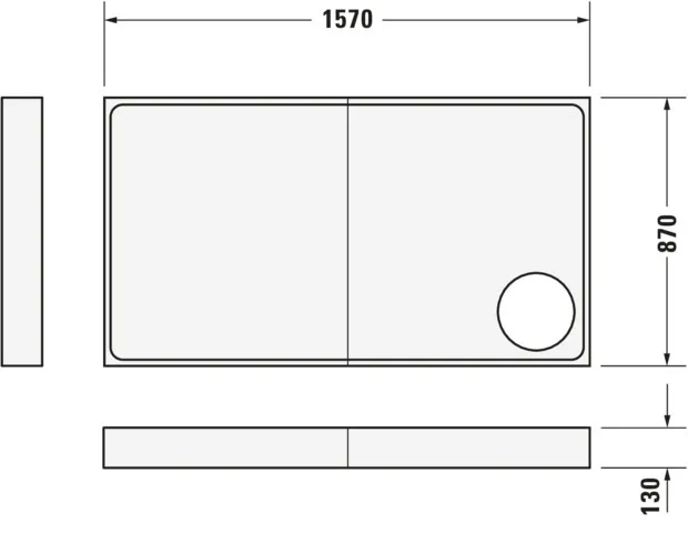 Duravit rechteck Duschwanne „Starck Slimline“ 160 × 90 cm 