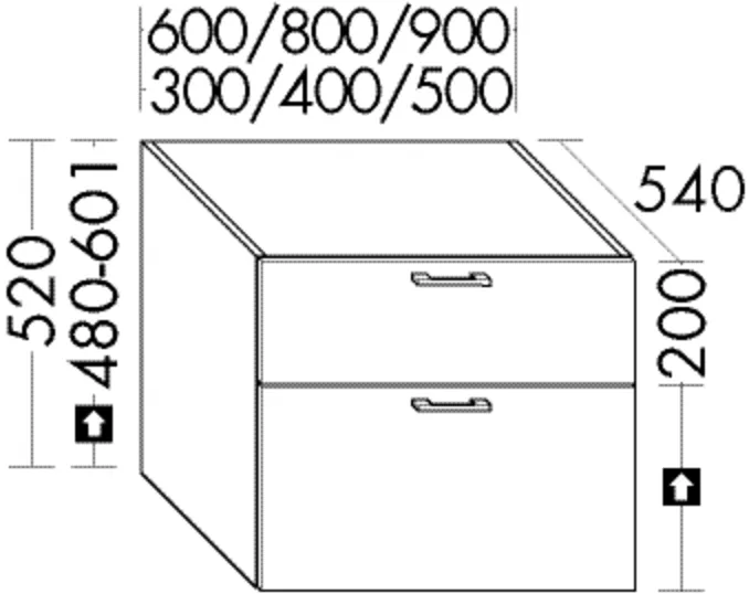 burgbad Waschtischunterschrank „Sys30“ 440 × 560 × 580 mm in Eiche Natur burgbad Waschtischunterschrank „Sys30“ 440 × 560 × 580 mm in Eiche Natur