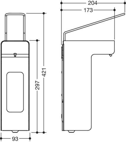 HEWI Seifenspender „System 900“ 20,4 × 9,3 × 38,8 cm HEWI Seifenspender „System 900“ 20,4 × 9,3 × 38,8 cm