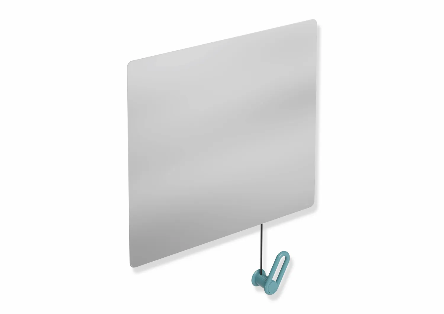 HEWI Kippspiegel „Serie 801“ 60 × 54 cm in Aquablau