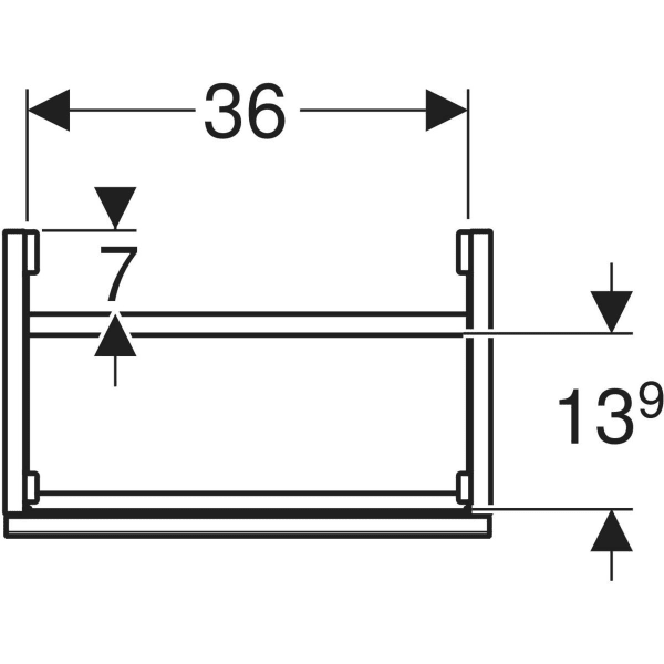 Acanto Unterschrank für Handwaschbecken, mit einer Tür: Breite Waschtisch=40cm, Korpus und Front: weiß / lackiert hochglänzend, Griff: weiß / pulverbeschichtet matt