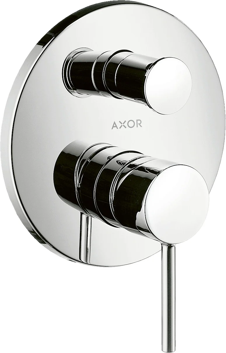 Hansgrohe AXOR Starck Einhebel-Wannenmischer Unterputz Chrom, 2 Verbraucher, Keramikmischsystem, einstellbare Temperaturbegrenzung, für Durchlauferhitzer geeignet